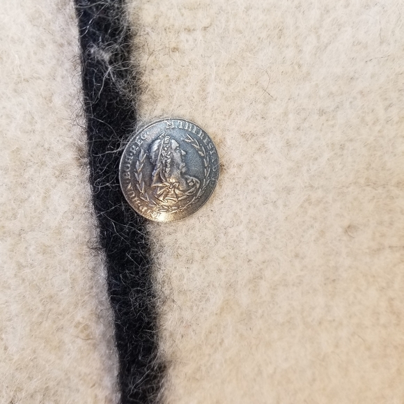 🖤 Vtg Wool Jacket | Cream & Black Trim | Size 8 ✨ - Picture 4 of 8